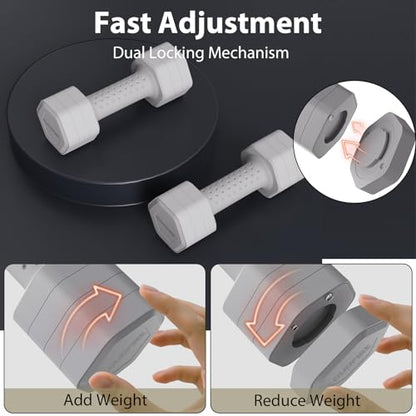 Adjustable Dumbbell Set of 2, 4 in 1 Free Weights Dumbbells Set, Hand Weights for Women at Home, 5 lb Dumbbells Set with Non-slip Comfort Handle for Home Gym Exercise Workout Training