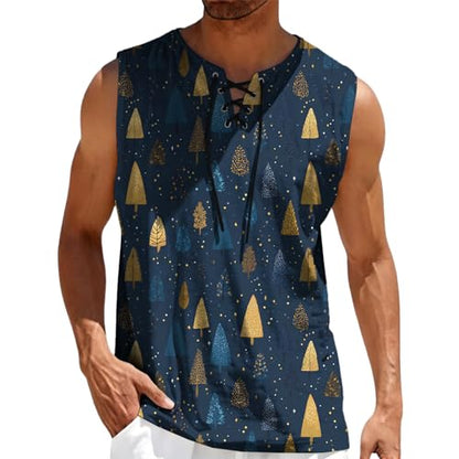 domirica Mens Summer Casual Sleeveless Shirts Plus Size Oversized Trendy Lightweight Pull On Tank Top - color: Dot, size: X-Large