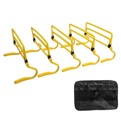 5 Pieces Agility Hurdles Speed Hurdles Obstacle Rack Field Training Set Adjustable Height Foldable PVC Material Suitable for Outdoor Indoor Agility Wo