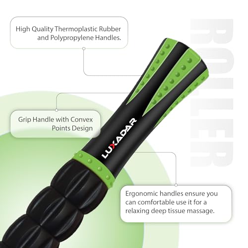 Post Liposuction Massager Stick, Lymphatic Drainage Massager, Post Lipo Surgery, Quality Material, Ridges & Grooves, Post-Op Recovery, Leg Cramps, Ideal Liposuction Recovery Supplies, Luxadar (Green)