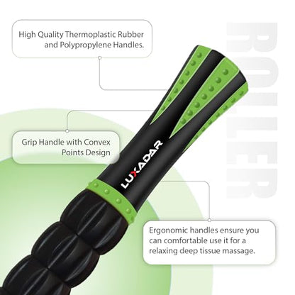 Post Liposuction Massager Stick, Lymphatic Drainage Massager, Post Lipo Surgery, Quality Material, Ridges & Grooves, Post-Op Recovery, Leg Cramps, Ideal Liposuction Recovery Supplies, Luxadar (Green)