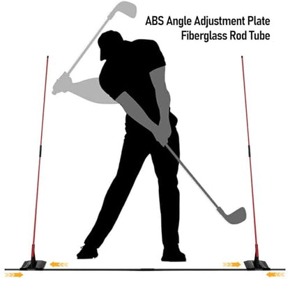 Golf Swing Plane Trainer,Adjustable Golf Alignment Stick Holder with 7 Angle Settings for Posture Correction and Practice