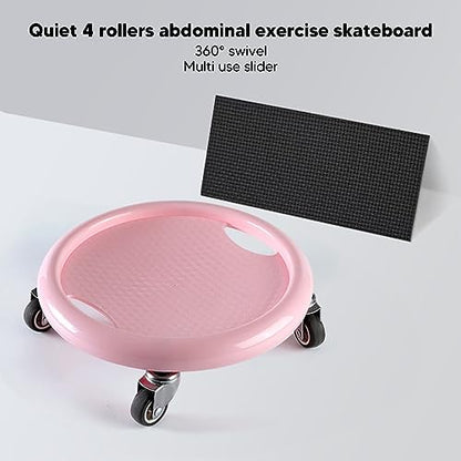 Ab Roller with 4 Wheels Ab Exercise Equipment for Core Workout 360° Silent Abdominal Strength Training for Home Gym Multi Directional Abs Roller Board
