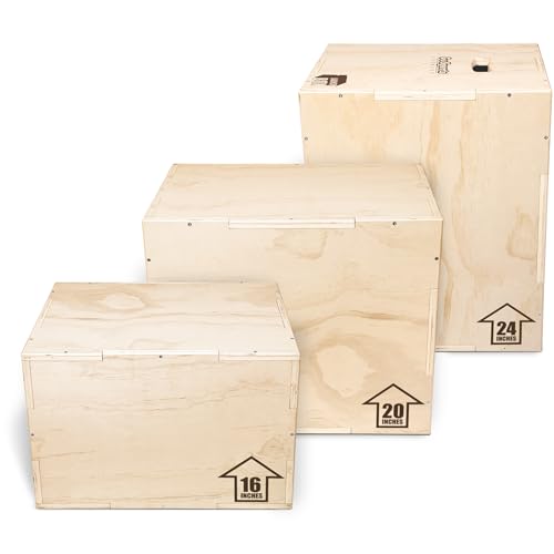 GoSports Fitness 3-in-1 Plyo Jump Box - Small, Standard, or XL - Launch Box Exercises for All Skill Levels - style: Standard - 16 Inch x 20" x 24 Inch