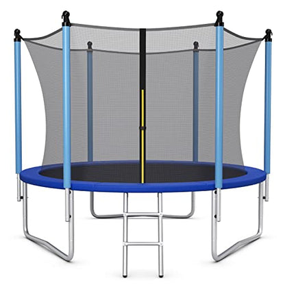 Giantex Trampoline for Kids Adults, ASTM Approved 8 10 12 14 15 16Ft Big Trampoline with Ladder, Thickness Steel Pipes Wear-Resistant All Weather Outdoor Large Recreational Trampoline with Net