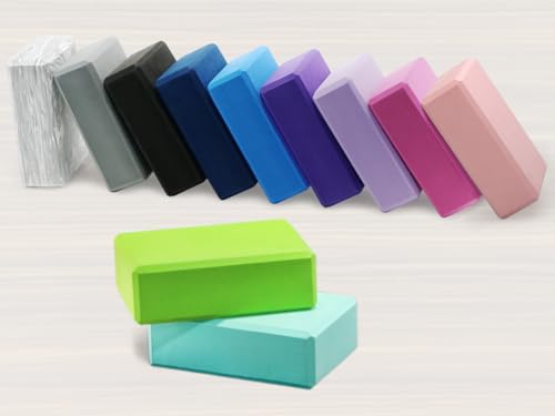 EXERZ Yoga Blocks 2 pack, Gym Blocks, Exercise Workout Fitness Bricks, Pilates Stretch Handstand Non-Slip - color: Pink