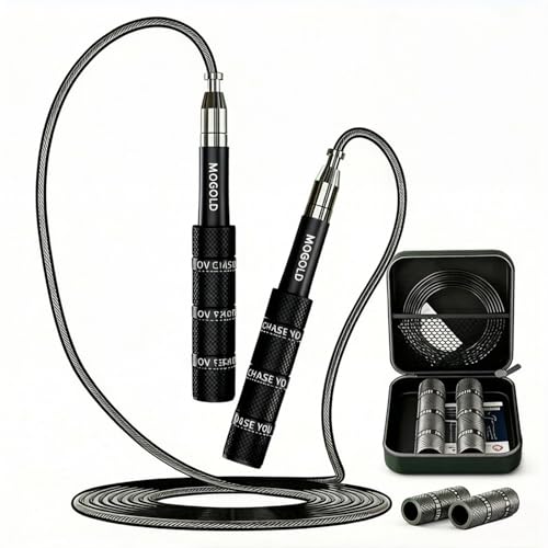 Retractable Jump Rope - No Tool Adjustable, Fits in Pocket, Tangle-Free Steel Cable for Travel & Gym