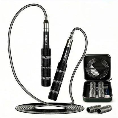 Retractable Jump Rope - No Tool Adjustable, Fits in Pocket, Tangle-Free Steel Cable for Travel & Gym