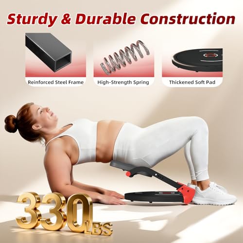 Upgraded Sit Up Machine, Ab Workout Equipment, Ab Machine & Exercise Equipment with Flat Backrest & Massage Rollers for Home Gym, Sit Up Exercise Equipment with Angle Locking Accessory