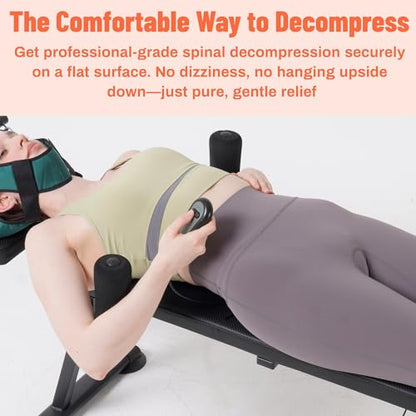 Electric Spinal Decompression Table, 400 LBS Heavy Duty Motorized Full Body Traction Table, Non-Inversion Spine Stretcher Bench for Safe Daily Use