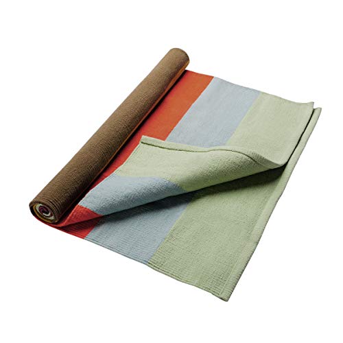 Hugger Mugger Cotton Yoga Rug - Absorbent, Grippy Tight Weave, Ashtanga and Hot Yoga Rug, Helps with Slippery Hands and Feet