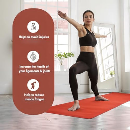Thick Yoga Mat for Exercise & Pilates – Non Slip Yoga Mats with Strap, Extra Wide Gym Matt for Home, Lightweight & Durable Pilates Mat for Studio Fitness