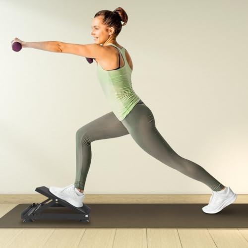 Adjustable Slant Board Calf Stretcher with 5 Angles & Non-Slip Surface, 440lbs Capacity Foldable Ankle Balance Boards for Fitness, Rehab, Athletes, Home Gym