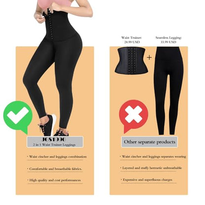 JGS1996 Plus Size Shapewear Tummy Control Leggings for Women High Waisted Compression Corset Waist Trainer Pants Body Shaper