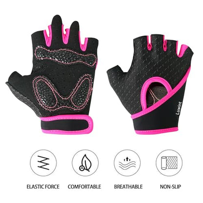 Luwint Kids Workout Gloves, Ventilated Grip Exercise Gloves for Boys and Girls Weightlifting Hanging Gym, Children 3-12 Years