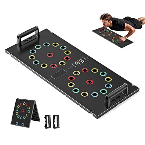 Push Up Board Exercise & Fitness Portable Foldable Strength Training Pushup Stands Home Workout Equipment Multi-Functional Fitness Floor Chest Muscle Exercise for Man and Women - color: FWCB02