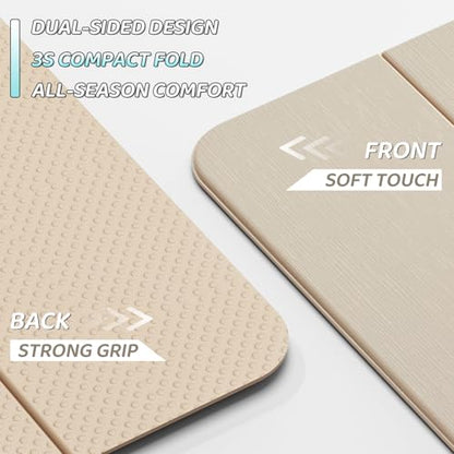 ILILI Foldable Yoga Mat 71 * 24 * 0.3 Inch - color: Beige
