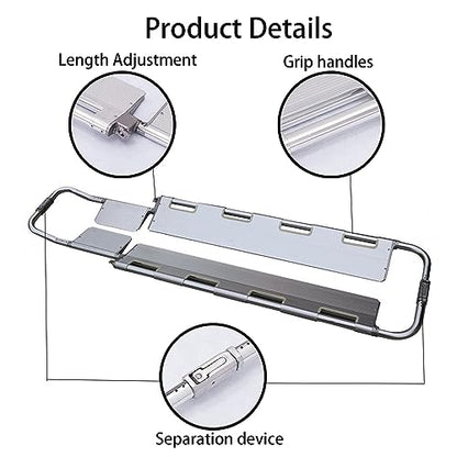 Aluminum Alloy Folding Stretcher, Emerncy Spine Board with Safe Str - Lightweight Mcal Stretcher for First Aid & Trauma Response