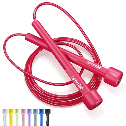 SPORTBIT Adjustable Jump Rope for Fitness and Exercise - color: Magenta