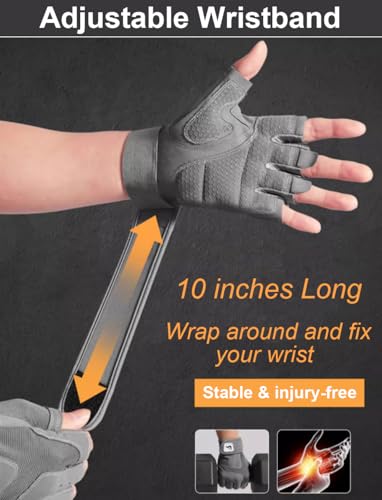 Workout Gloves for Men Women, Anti-Slip Fingerless Gloves for Weightlifting, Mens Workout Gloves Weight Lifting Gloves Gym Gloves for Men, Exercise Gloves Gym Accessories for Men