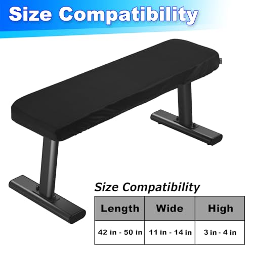 Weight Bench Cover, Gym & Workout Bench Protective Cover for Flat Exercise Sit-up Fitness Bench - Stretchy, Dustproof & Washable Protection Sleeve Case for Exercise Strength Training