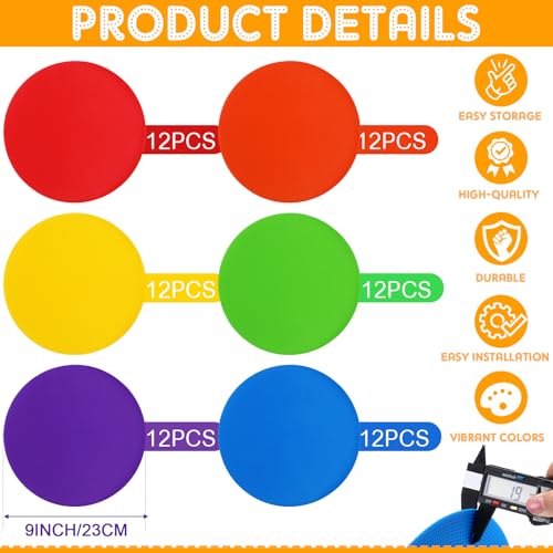TPE Floor Spot Markers Dots for Gym Flat Non Slip Spot Marker Dance Dot for Gym Sports Soccer Basketball Agility Training Field Marking Equipment