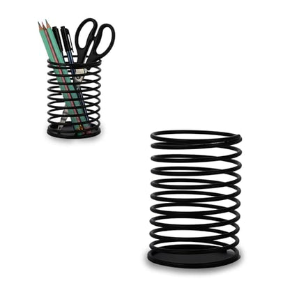 Wire Pencil Holder for Desk | Spring Shaped Pen Cup Holder & Pencil Cup Organizerfor Desk | Multipurpose Cute Pen Holders & Countertop Toothbrush Holders | Unique Stationary Organizer for Desks - style: Style C