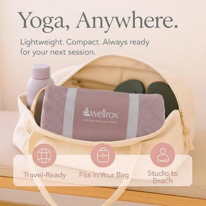Microfiber Yoga Mat Towel with Grip – Ultra Absorbent, Super Soft, and Quick Dry Hot Yoga Towel Non Slip for Pilates, Bikram, and Fitness Workouts (74” x 26”, Rose) - color: Rose