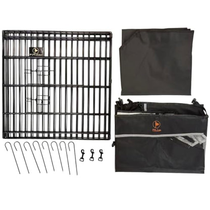 PJYuCien Puppy Playpen with Top Cover & Bottom Pad, 8 Panels 24" H, Black - color: Black, size: X-Small Pen: 24-Inch High
