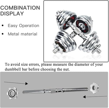 Lamoutor 2Pcs Anti-Slip Hex Nut Collar Screw for Barbell Dumbbell Weight Lifting - size: 28mm