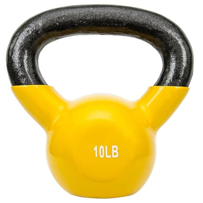 Sunny Health & Fitness Vinyl Coated Kettlebell for Strength Weight Training & Swinging Exercise - In 5, 10, 15, 20, 25 Pound - style: 10 Pound