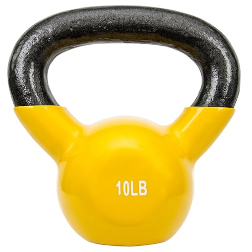 Sunny Health & Fitness Vinyl Coated Kettlebell for Strength Weight Training & Swinging Exercise - In 5, 10, 15, 20, 25 Pound - style: 10 Pound