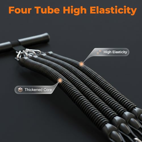 Pedal Resistance Band with Handle, Upgrade Latex Tube Exercise Band Elastic Pull Rope for Home Workout, Sit Up Body Stretching Exercise Equipment for Tummy Waist Arm Leg Slimming