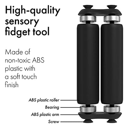 ONO Roller - Handheld Fidget Toy for Adults | Help Relieve Stress, Anxiety, Tension | Promotes Focus, Clarity | Compact, Portable Design (Black, Junior Size - ABS Plastic) (Pack of 3) - size: Junior Size (Pack of 3), style: ABS Plastic - Black