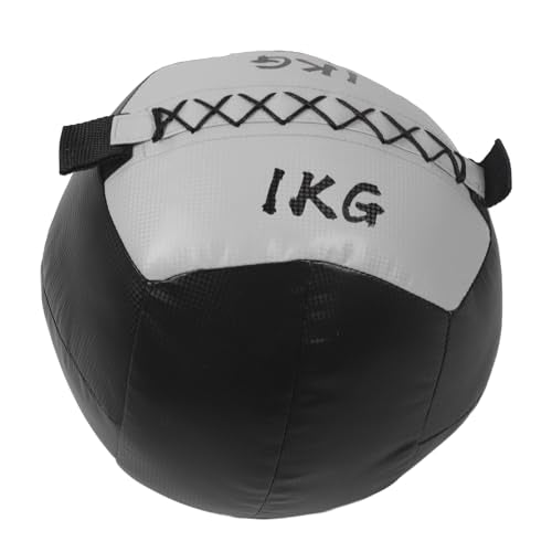 Soft Balls, Weighted Wall Ball 2.2lb 1KG PU Leather Fitness Weight Ball for Strength Stretch Training