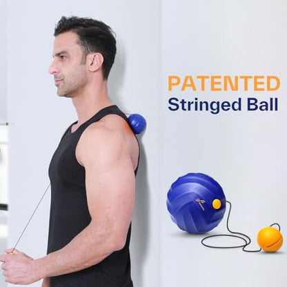 Sportneer 4 in 1 Foam Set, Muscle Relax Kit with 2 Textured Foam Pilates Rollers, Stringed Exercise Ball, Lacrosse Ball for Muscle Shoulder Back Leg Whole Body Relax Fitness Yoga - color: Blue