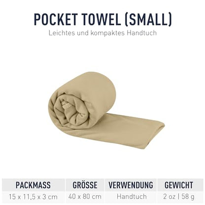 Sea to Summit Portable Pocket Towel for Camping, Gym, and Travel - color: Desert, style: Small