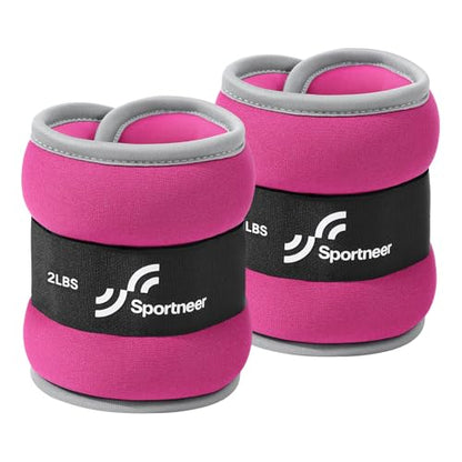 Sportneer Ankle Wrist Weights for Women Men, Pair of 1/2/4/6/10 LB Wearable Leg Arm Weights for Walking, Running, Pilates, Strength Training, Physical Therapy & Home Fitness