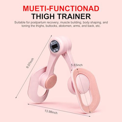 Thigh Trainer, 360°Adjustable Pelvic Floor Exercise Device with Auto-Counter Display, Inner Thigh Exerciser with 25-35 LB Resistance Band for Women, Home Fitness Equipment for Arm, Hip, Leg