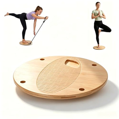 Wooden Wobble Balance Board for Adults– Balance Trainer for Kids, Toddlers, Teens & Adults, Standing Desk Balance Board for Core Training, Surf/Ski/Skate Prep, Rated for 440 Pounds of Weight