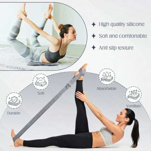Yoga Blocks 2 Pack for Wrist Relief Yoga Blocks Wrist Support Set with Knee Pads and Strap Improve Comfort and Grip, Nonslip EVA Foam Pilates Exercise Balance Stretching Accessories Meditation