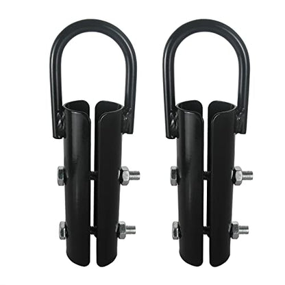 2Pcs Climbing Rope Clamp, 2.0” Rope Attachment Hook Accessories, Rope Clasp for Rope Climb, Climbing Training Garage Home Gym Workout Fitness Strength Training (2.0" 2PCS Black)
