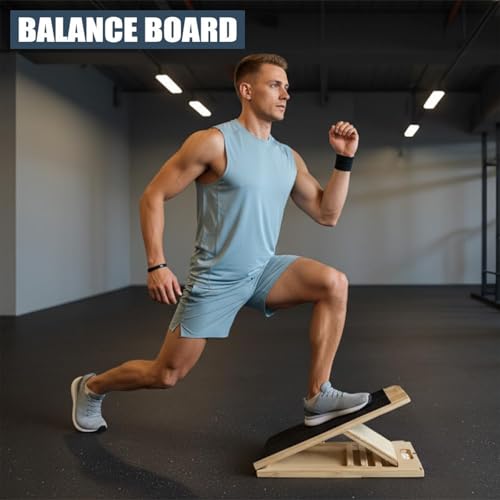 Slant Board for Calf Stretching, with Adjustable Incline Angle, Anti-Slip Design, Made of Wooden Materials, Capable of Supporting 450 Pounds,Suitable for Relieving Foot and Leg Pressure