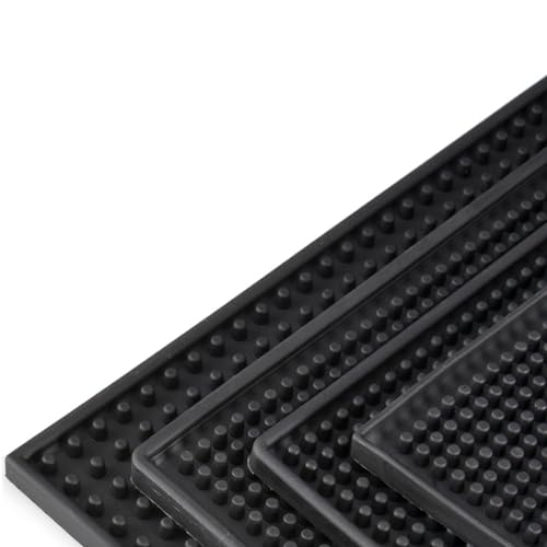 2 Pcs Rubber Bar Mat 18x12 In, Thick Durable Anti-slip Rubber Bar Spill Mat, Premium PVC Service Pad for Kitchen, Restaurant, Countertop, Hotel, Beverages, Black - size: (18"x12"-2Pcs)