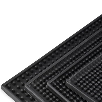 2 Pcs Rubber Bar Mat 18x12 In, Thick Durable Anti-slip Rubber Bar Spill Mat, Premium PVC Service Pad for Kitchen, Restaurant, Countertop, Hotel, Beverages, Black - size: (18"x12"-2Pcs)