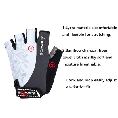 Cycling Gloves for Men & Women - 5MM Anti-Slip Shock-Absorbing Gel Pad, Lightweight & Breathable Half Finger Design for Mountain Cycling, Gym, Motorcycle, Outdoor Sports