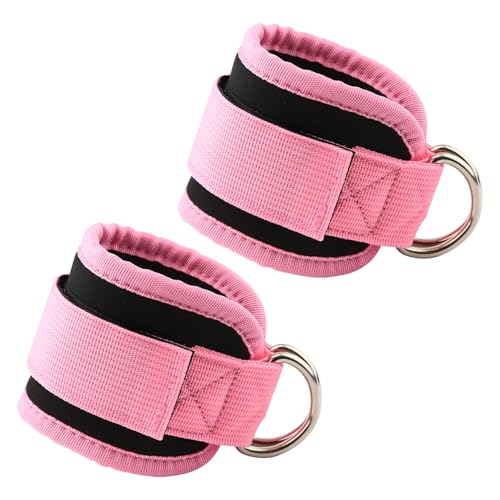 2pcs Gym Ankle Strap for Machine, Neoprene Padded D Ring Leg Band Adjustable Fitness Foot Ankle Wrist Cuffs for Women Men Glute Kickbacks Workouts Exercises Accessories Attachment