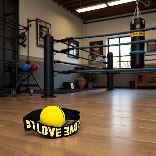 Boxing Ball Equipment - Boxing Training Ball, Boxer Reflex Ball, Boxing Reflex Ball Headband Set, Beginners Friendly Reflex Ball Headband, Boxing Trainer Boxing Gym Equipment Other Sports - color: Yellow