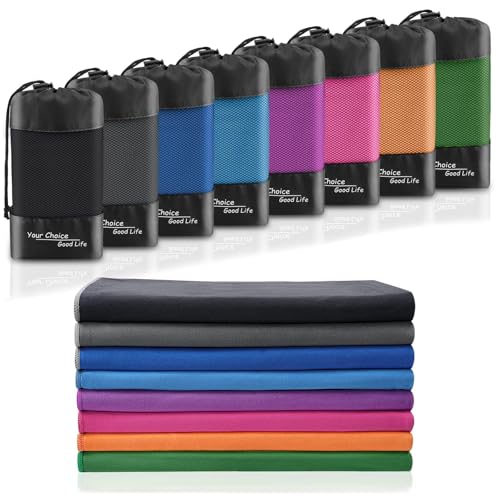 Your Choice Quick Dry Towel - Super Absorbent Microfiber for Gym, Travel, Camping | Ultra Compact & Lightweight - color: Gray, size: XS (12 x 24" 1Pack )