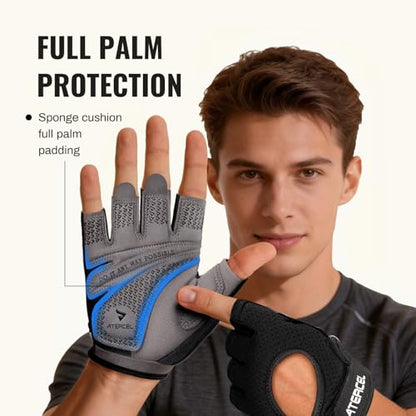 ATERCEL Weight Lifting Gloves Full Palm Protection, Workout Gloves for Gym, Cycling, Exercise, Climbing, Breathable, Super Lightweight for Mens and Women